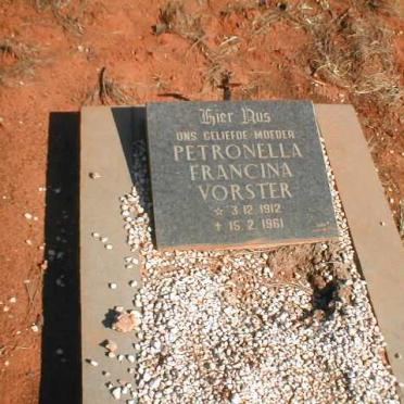 VORSTER Petronella Francina 1912-1961