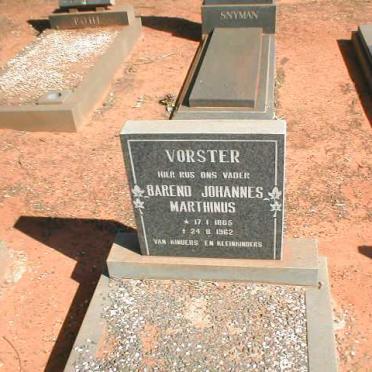 VORSTER Barend Johannes Marthinus 1865-1962