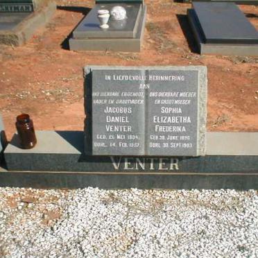 VENTER Jacobus Daniel 1894-1957 &amp; Sophia Elizabetha Frederika 1896-1983