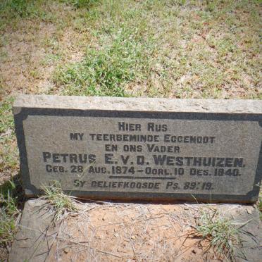 WESTHUIZEN Petrus E., v.d. 1874-1940