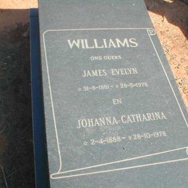 WILLIAMS  James Evelyn 1881-1978 &amp;  Johanna Catharina 1888-1978
