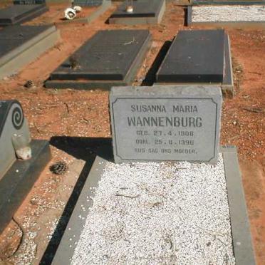 WANNENBURG Susanna Maria 1908-1996