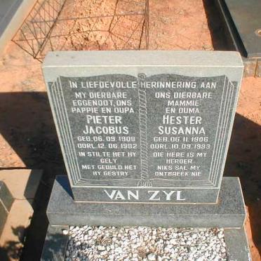 ZYL Pieter Jacobus, van 1908-1982 &amp; Hester Susanna 1906-1983