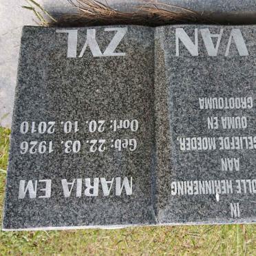 ZYL Maria E.M., van 1926-2010