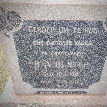 BESTER H.A. 1881-1986
