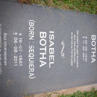 BOTHA Loot 1940-2011 &amp; Isabel SEQUIERA 1943-2011