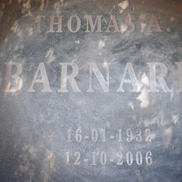 BARNARD Thomas A. 1932-2006
