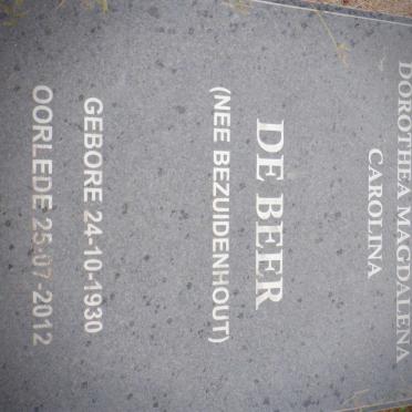 BEER Dorothea Magdalena Carolina, de nee BEZUIDENHOUT 1930-2012