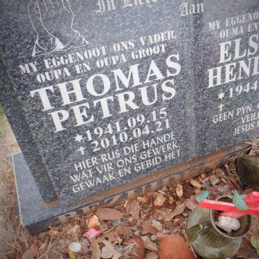 BEZUIDENHOUT Thomas Petrus 1941-2010 &amp; Elsiena Hendrina 1944-