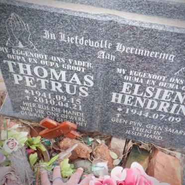 BEZUIDENHOUT Thomas Petrus 1941-2010 &amp; Elsiena Hendrina 1944-