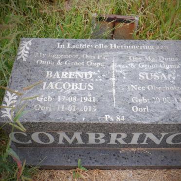 COMBRINCK Barend Jacobus 1941-2013 &amp; Susan OBERHOLZER 1947-