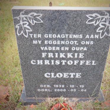 CLOETE Frikkie Christoffel 1938-2000