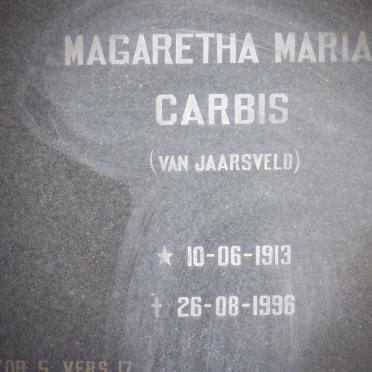 CARBIS Magaretha Maria nee VAN JAARSVELD 1913-1996