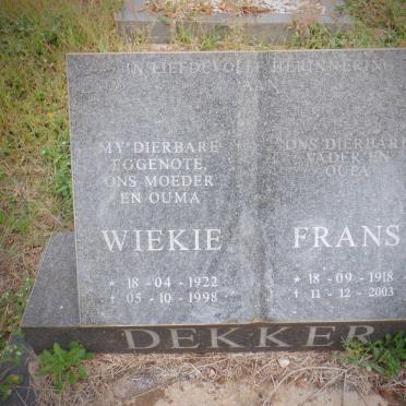 DEKKER Frans 1918-2003 &amp; Wiekie 1922-1998