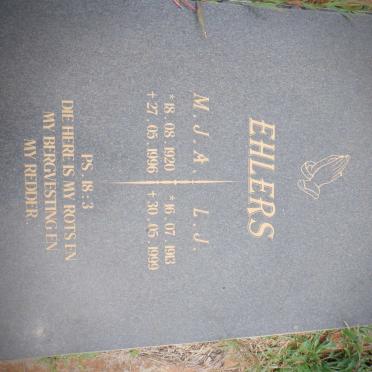 EHLERS M.J.A. 1920-1996 &amp; L.J. 1913-1999
