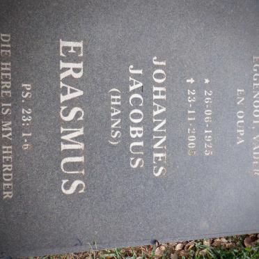 ERASMUS Johannes Jacobus 1925-2005