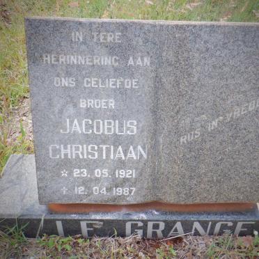 GRANGE Jacobus Christiaan, le 1921-1987