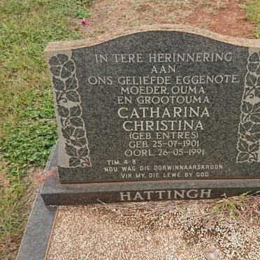 HATTINGH Catharina Christina nee ENTRES 1901-1991