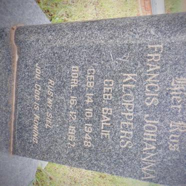 KLOPPERS Francis Johanna nee BALIE 1948-1967