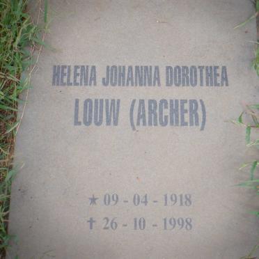 LOUW Helena Johanna Dorothea nee ARCHER 1918-1998