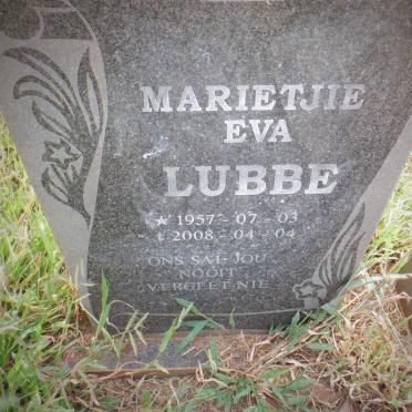 LUBBE Marietjie Eva 1957-2008