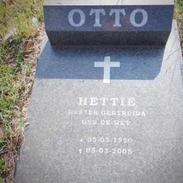 OTTO Hester Gertruida nee DE WET 1950-2005