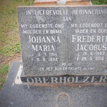 OBERHOLZER Frederik Jacobus 1943-2015 &amp; Johanna Maria 1951-1994