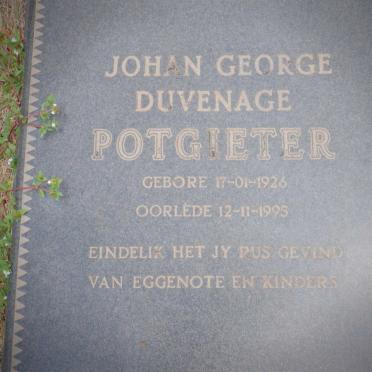 POTGIETER Johan George Duvenage 1926-1995