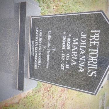 PRETORIUS Johanna Maria 1926-2006
