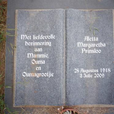 PRINSLOO Aletta Margaretha 1918-2009