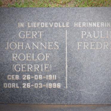 ROUX Gert Johannes Roelof, le 1911-1996 &amp; Pauline Fredrica