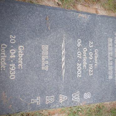 SWART Pieter Daniel Gerhardus 1923-2002 &amp; Dolly 1930-2010