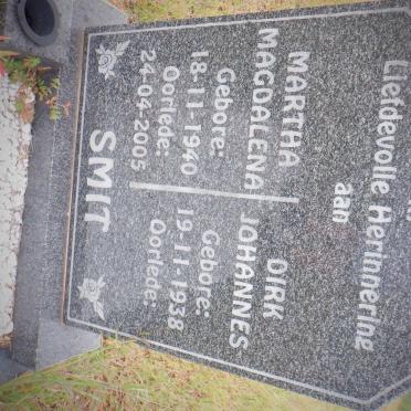 SMIT Dirk Johannes 1938- &amp; Martha Magdalena 1940-2005