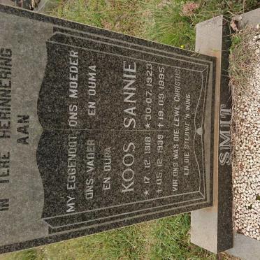 SMIT Koos 1918-1989 &amp; Sannie 1923-1995