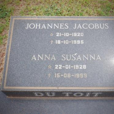 TOIT Johannes Jacobus, du 1920-1995 &amp; Anna Susanna 1928-1999