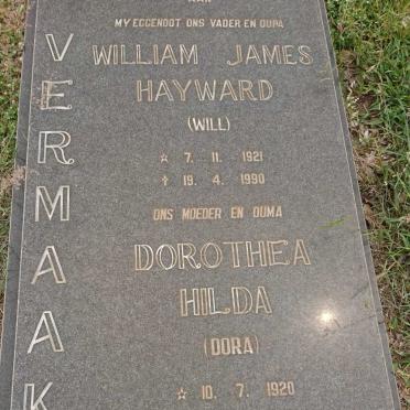 VERMAAK William James Hayward 1921-1990 &amp; Dorothea Hilda 1920-1998