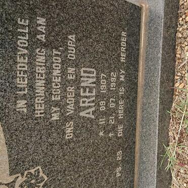 VILLIERS Arend, de 1907-1992