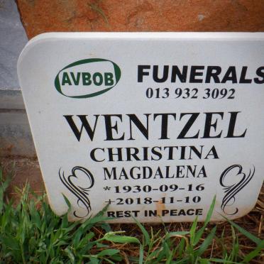 WENTZEL Christina Magdalena 1930-2018