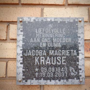 KRAUSE Jacoba Magrieta 1940-2007