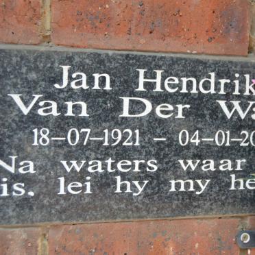 WALT Jan Hendrik, van der 1921-2015