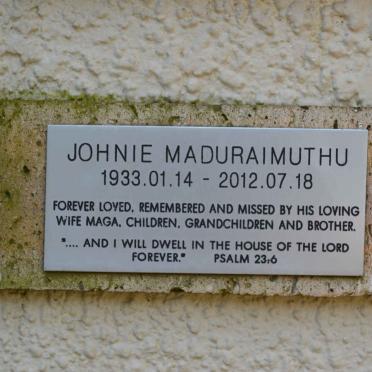 MADURAIMUTHU Johnie 1933-2012