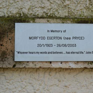 EGERTON Morfydd nee PRYCE 1923-2003