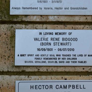 BIDGOOD Valerie Rene nee STEWART 1931-2010