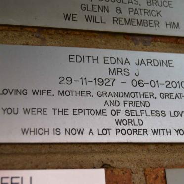 JARDINE Edith Edna 1927-2010