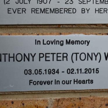 WHITE Anthony Peter 1934-2015