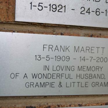MARETT Frank 1909-2008