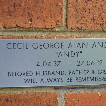 ANDREWS Cecil George Alan 1937-2012