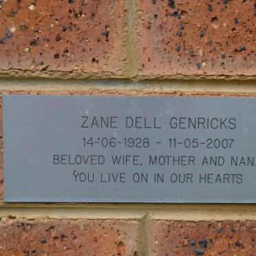 GENRICKS Zane Dell 1928-2007