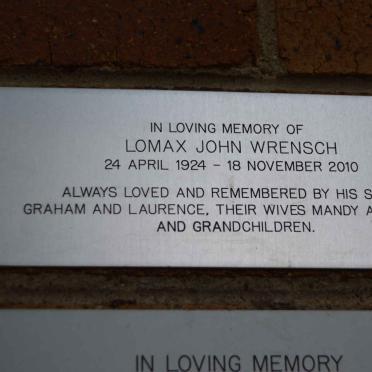 WRENSCH Lomax John 1924-2010