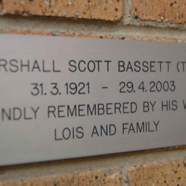 BASSETT Marshall Scott 1921-2003